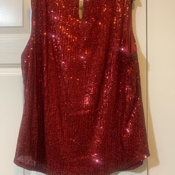 NWOT DKNY Sequin Top - Red - Picture 2 of 5